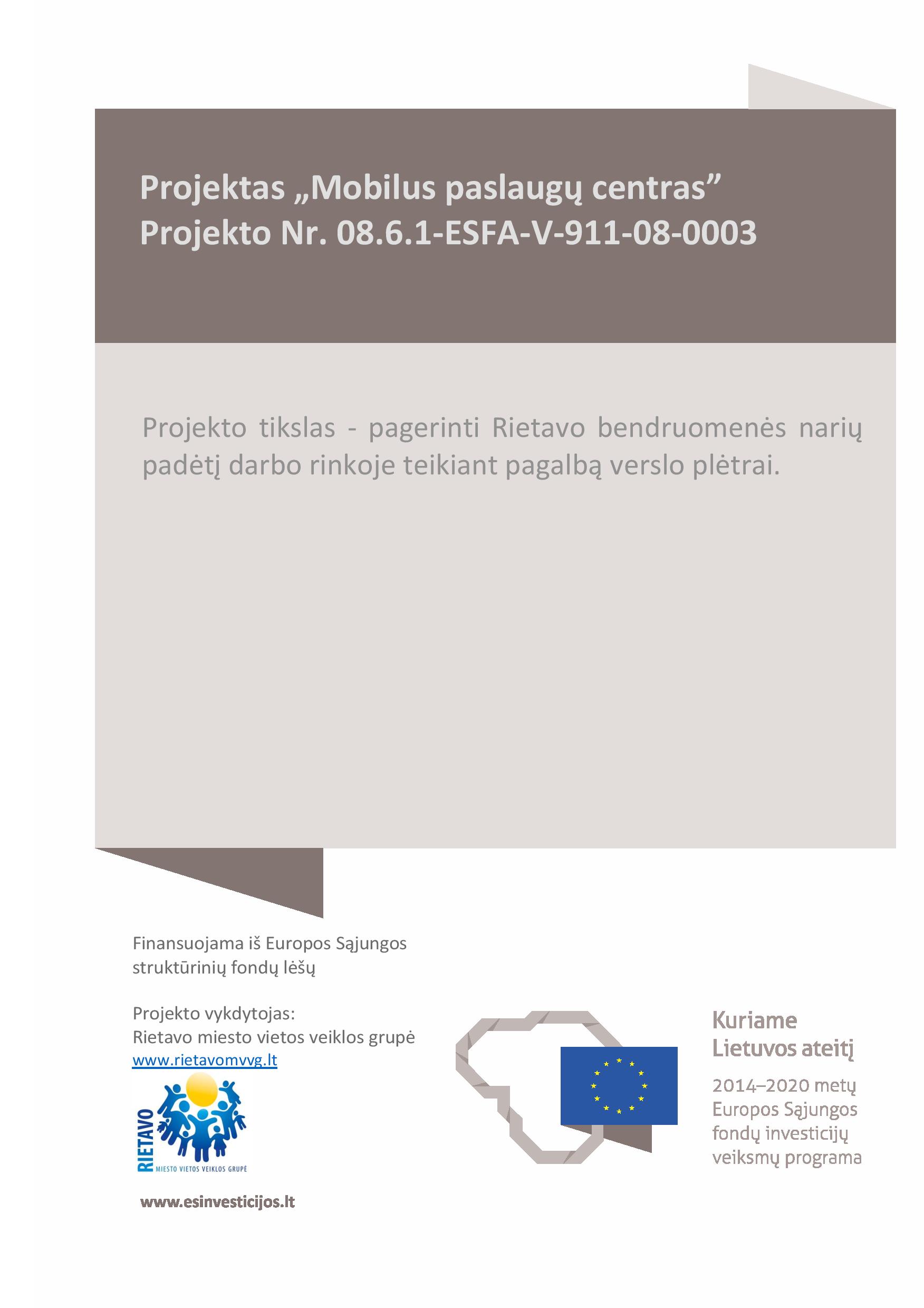 Projektas “Mobilus paslaugų centras”