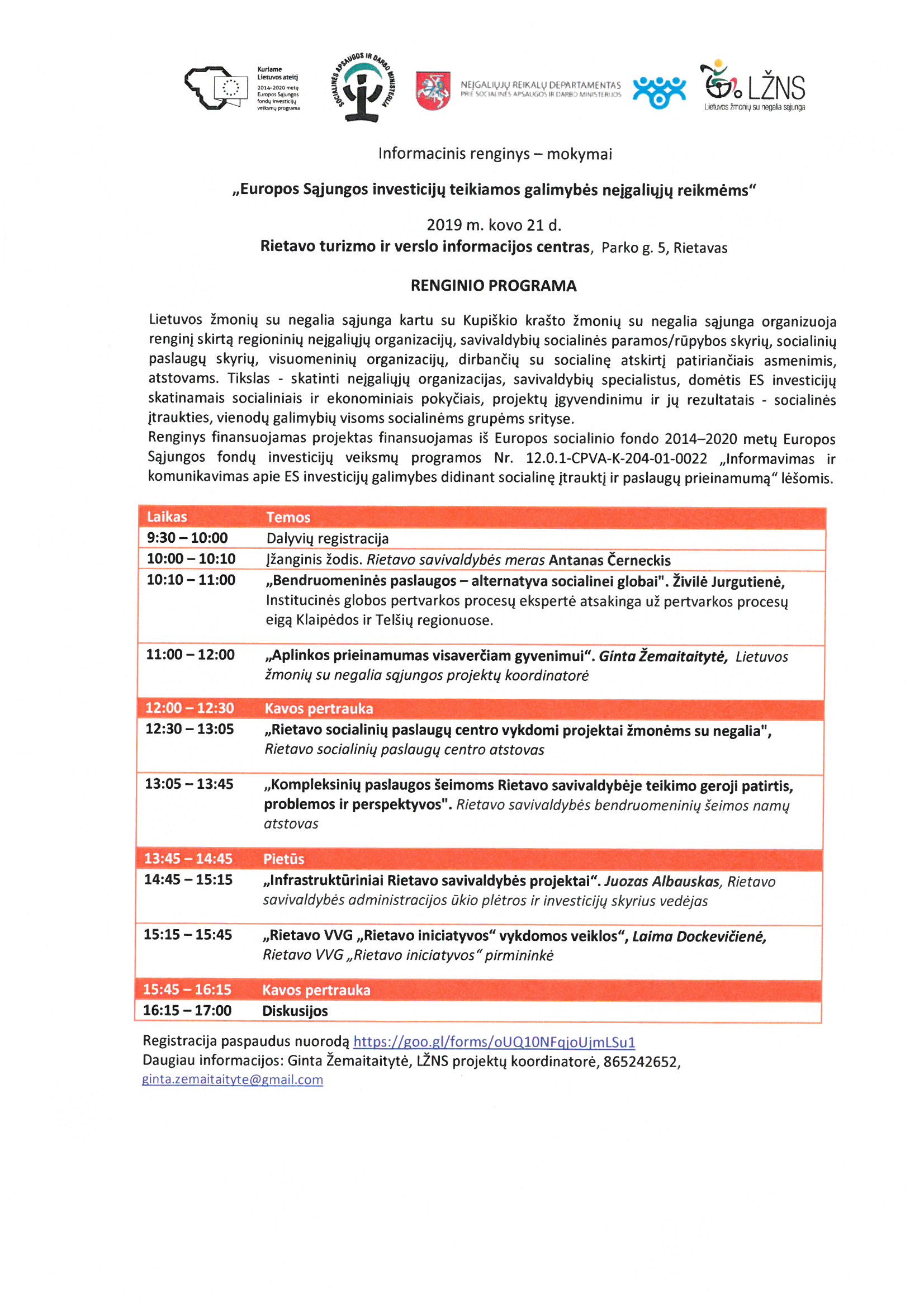 Informacinis renginys – mokymai